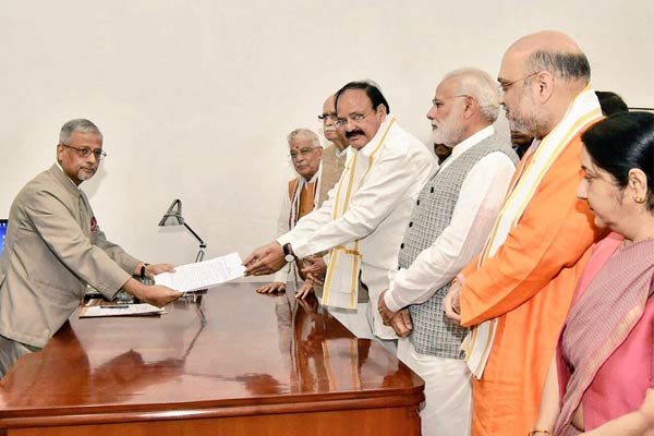 Venkaiah Naidu files nomination for Vice President