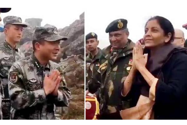 Sitharaman teaches 'namaste' to Chinese troops