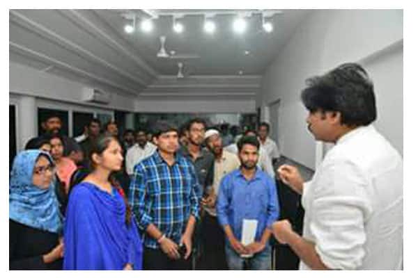 Fathima College students met Pawan Kalyan to thank him